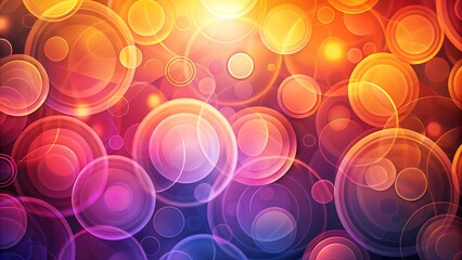 Wall Mural - abstract symphony of circles in a vibrant sunset palette generative ai