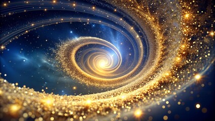 Wall Mural - Celestial Golden Spiral: A Cosmic Dance of Light and Stardust  generative AI