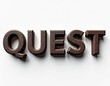 © umut hasanoglu - 3D textured brown letters spelling 'QUEST' on a white background.