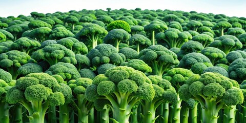 Dense broccoli forest with trees towering up to 2 feet, broccoli, forest, dense, trees, green, vegetable, nature, healthy