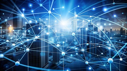 Wall Mural - a visual representation of information flow in a dynamic business ecosystem ai generated