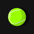 © Mubeen - Tennis ball flat vector illustration isolated on a black background