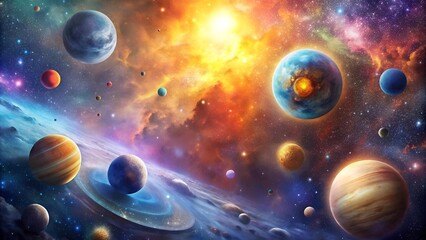 Wall Mural - Celestial Tapestry: A Symphony of Cosmic Light  Generative AI