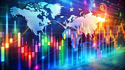 Wall Mural - abstract currency exchange: a symphony of data and movement generative ai