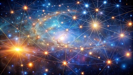 Wall Mural - Cosmic Tapestry: A Web of Starlight Connecting Galaxies  Generative AI