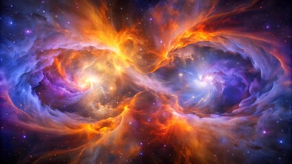 Wall Mural - Celestial Tapestry: A Cosmic Dance of Swirling Nebulae  AI Generated