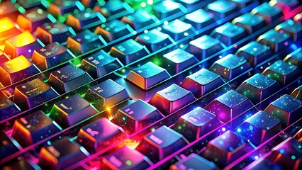 Wall Mural - abstract symphony of keys: a generative ai interpretation of typing generative ai