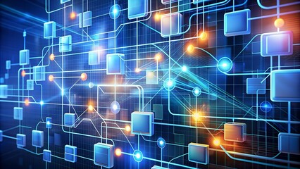 Wall Mural - abstract data flow: interconnectedness of business success generative ai
