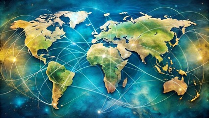Wall Mural - a tapestry of continents: an abstract earth ai generated
