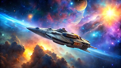 Wall Mural - Celestial Symphony: A Cosmic Dance of Light and Shadow  AI Generated