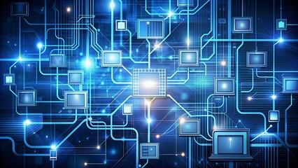 Wall Mural - circuitry symphony: a visual representation of data flow through a computer system generative ai