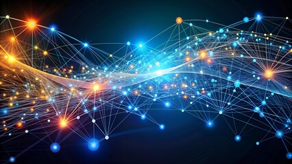 Wall Mural - abstract data flow: a visual representation of information exchange generative ai