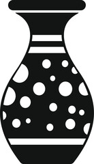 Canvas Print - Simple icon of a vase featuring a pattern of white spots, suitable for various design projects