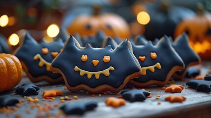 Canvas Print - Halloween Bat Cookies