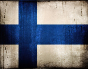 Wall Mural - Distressed Looking Grunge Finnish Flag