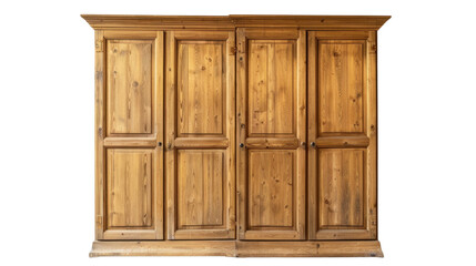 Wooden wardrobe on transparent background