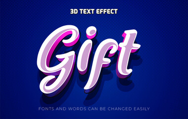 Wall Mural - Gift love 3d editable text effect style