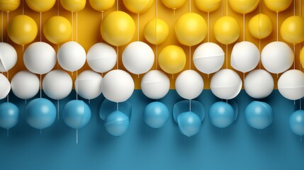 Wall Mural - Colorful hanging balls and spheres abstract backgrounds.