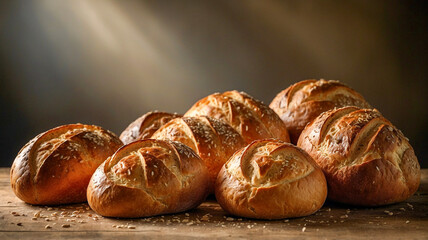 granary bread on a wooden table