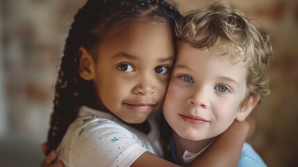 The Children Embracing Happiness