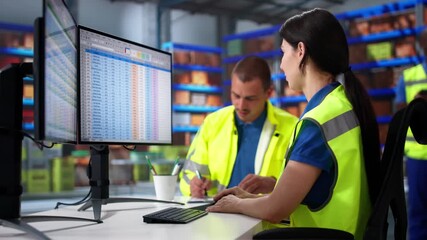 Poster - Warehouse Inventory Management On Computer