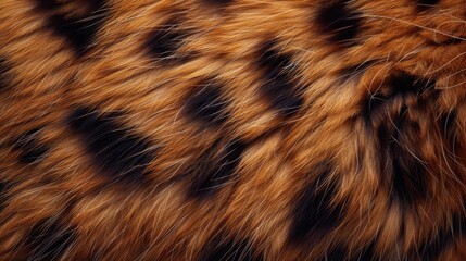 Close-up of Tiger Animal Fur Texture.