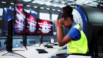 Aufkleber - Ransomware Virus Extortion Hacking In Power Plant