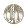 © DEWise - Vector illustration of birch trees in the woods, with clean lines and simple shapes, perfect for use as an emblem or logo.