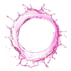 Wall Mural - pink water splash in ring shape isolated