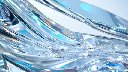 Poster - Abstract Crystal Glass Artwork in Pristine Blue Hues