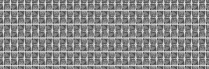 Seamless black and white abstract texture of repeating patterns