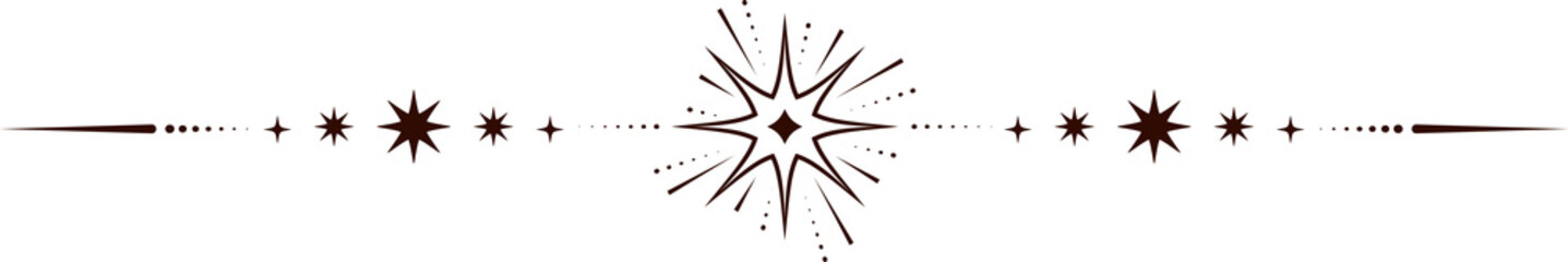 Wall Mural - magic border with celestial stars. astrology fantasy decorative ornament. divider with mystic spirit