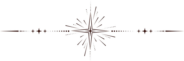 Wall Mural - magic border with celestial stars. astrology fantasy decorative ornament. divider with mystic spirit