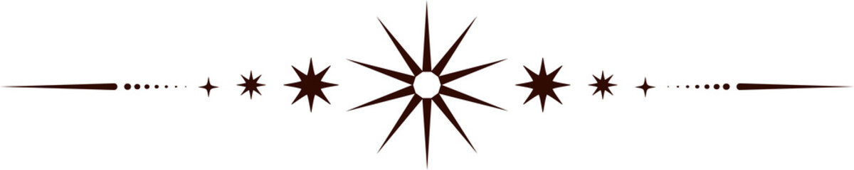 Wall Mural - magic border with celestial stars. astrology fantasy decorative ornament. divider with mystic spirit