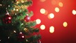 © Hailie - Sparkling Red Ornaments on Christmas Tree Branch