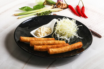 Wall Mural - Fried spring roll with prawn