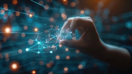 Connecting the Dots: A Hand Reaching into the Digital World
