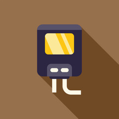 Sticker - Electric meter icon in flat style with long shadow, measuring electricity consumption