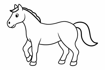 Naklejka na meble Coloring page for kids horse vector art illustration