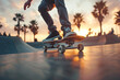 © Ala - Skateboarder Mastering Tricks Against a Stunning Sunset in Vibrant Skate Park