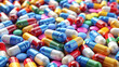 © SuperGlück - Vibrant assorted pharmaceutical pills and capsules spread on a surface.