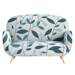 Modern sofa with stylized nature pattern