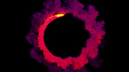 Wall Mural - bright, flying sparks and smoke. magical dust of glowing particles, spinning in a circle