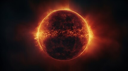 Wall Mural - abstract fiery planet landscapes.