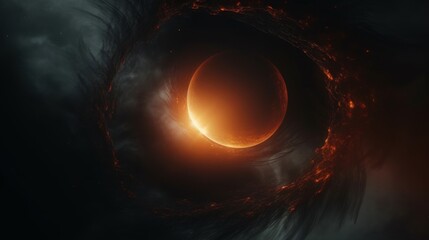 Wall Mural - abstract fiery planet landscapes.