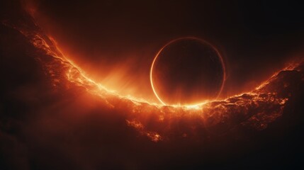 Wall Mural - abstract fiery planet landscapes.