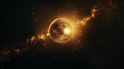 Wall Mural - abstract fiery planet landscapes.