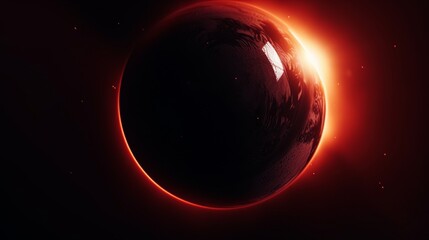 Wall Mural - abstract fiery planet landscapes.