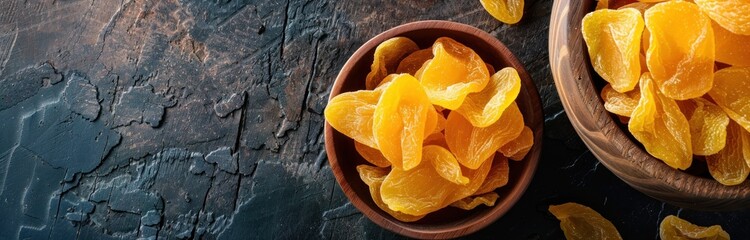 Sticker - Dried Apricots in Wooden Bowls