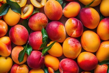 Wall Mural - A Bountiful Harvest of Ripe Apricots